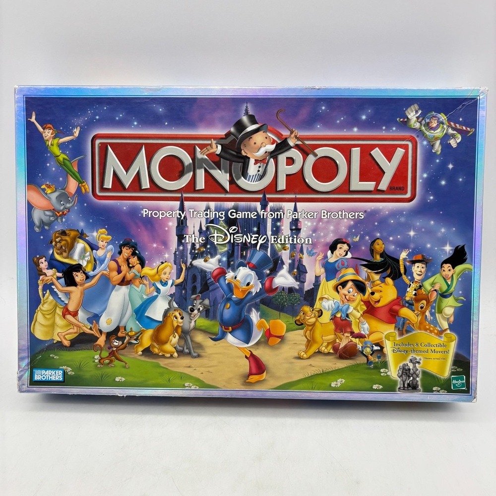 Monopoly Disney Edition COMPLETE Parker Brothers 2001 Kids Classic Cinderella